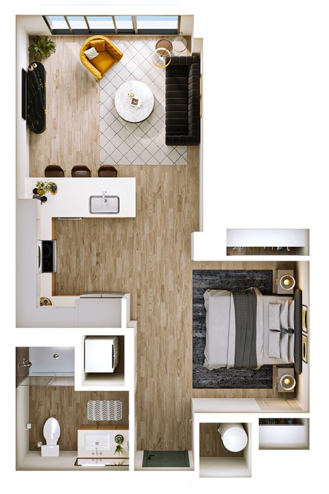 Stella at Star Metals A1 One Bedroom Floor Plan